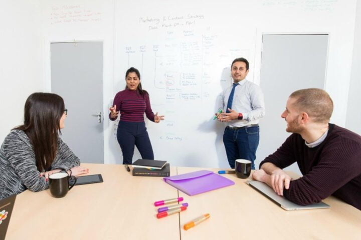 Smarter Surfaces smart projector wallcovering Sproose customer business - dry erase wallpaper