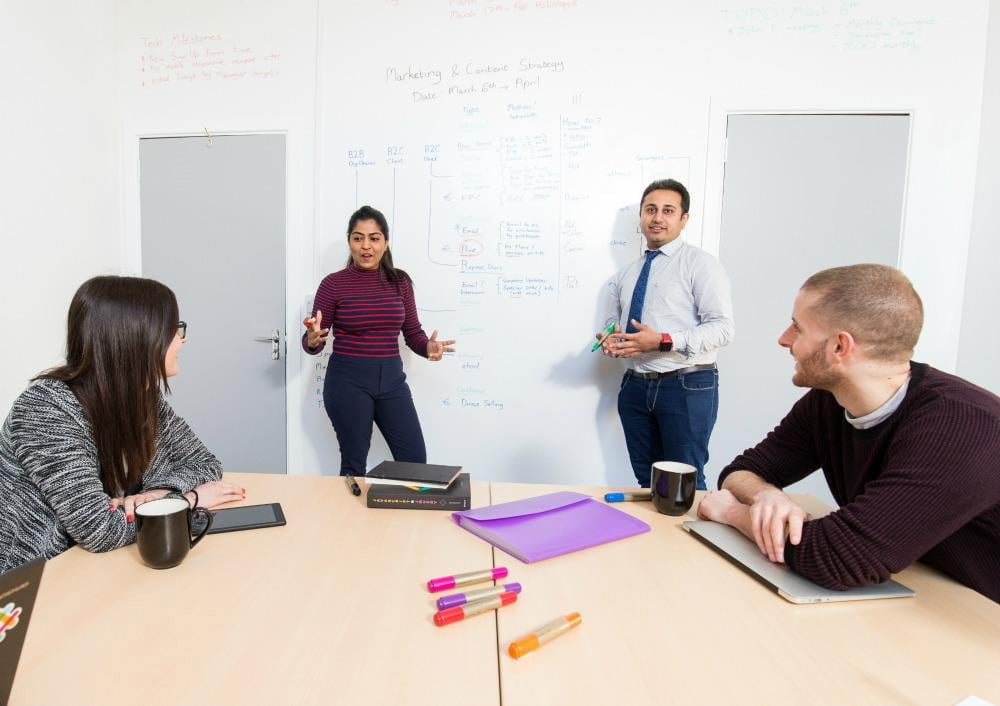 Smarter Surfaces smart projector wallcovering Sproose customer business - dry erase wallpaper