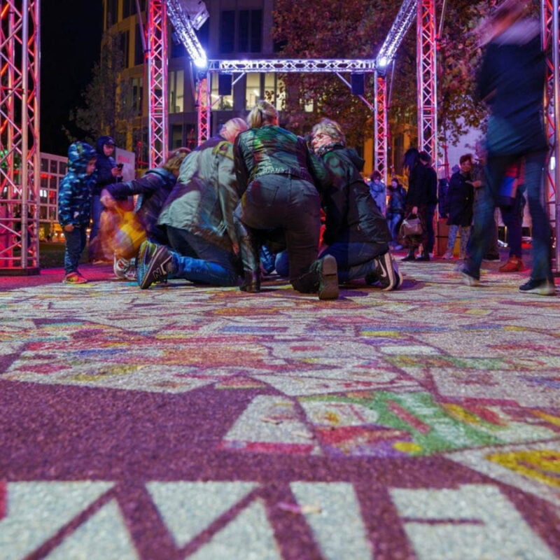 Floor projection paint used in events