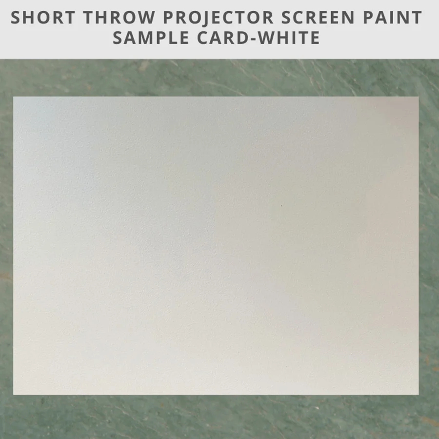 Short throw projector screen paint sample A4 card